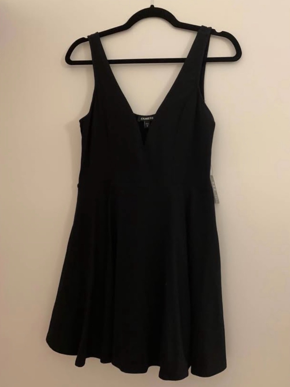 Express Black V-Neck Fit and Flare romper